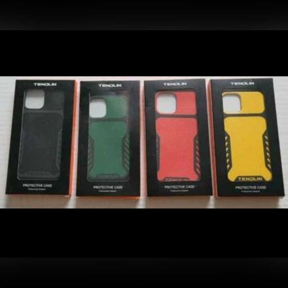 TENDLIN Compatible with iPhone 11 Case Leather Texture TPU Hybrid Grip (Each)